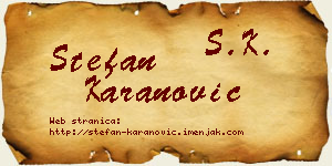Stefan Karanović vizit kartica